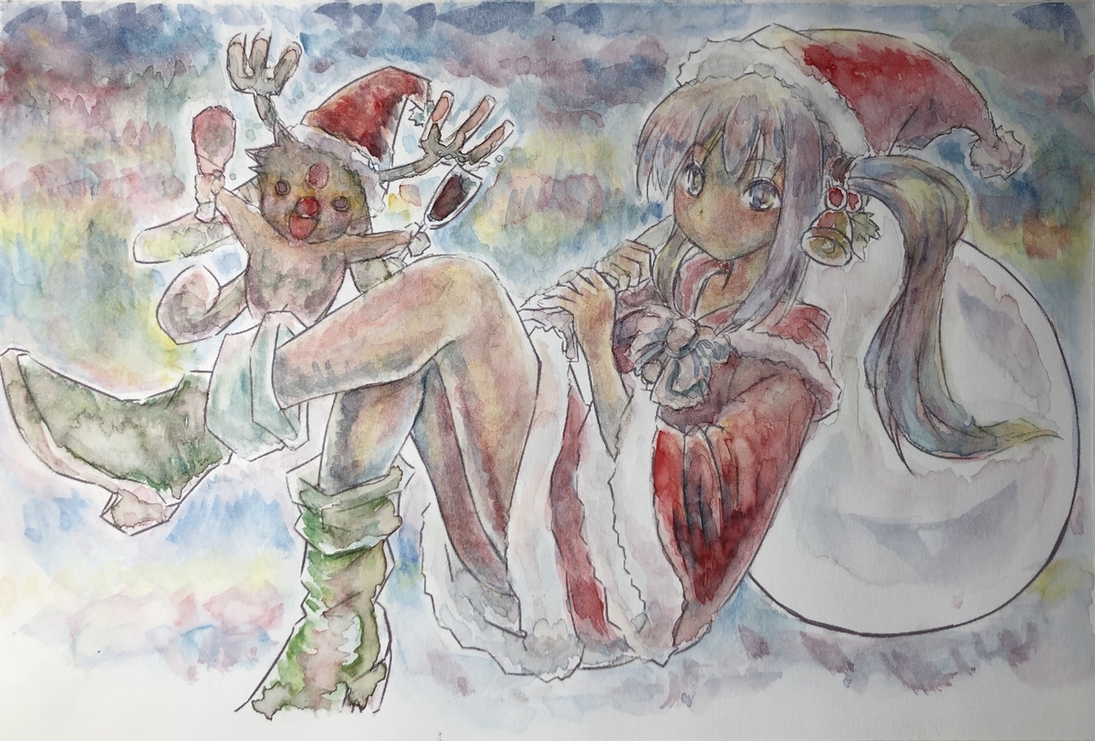 2019/12　迷子のイカ (id:usausamode)さんの作品・りと先生描き下ろし線画を塗ってみたファンアート